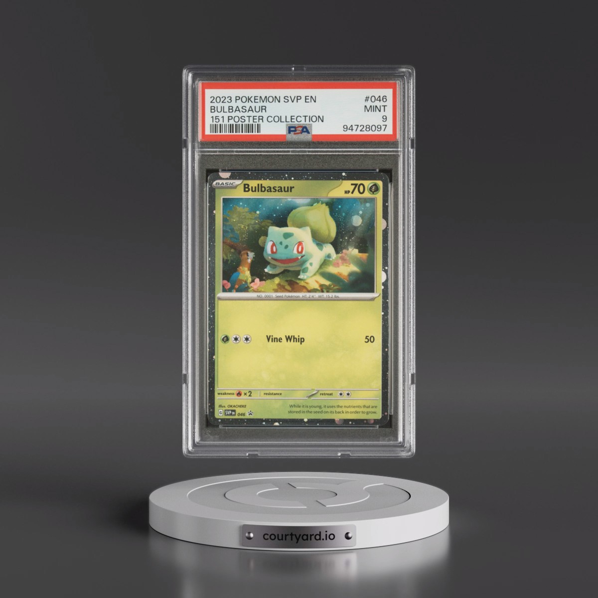 2023 Pokémon Svp EN-SV Black Star Promo #046 Bulbasaur - 151 Poster Collection (PSA 9 MINT)