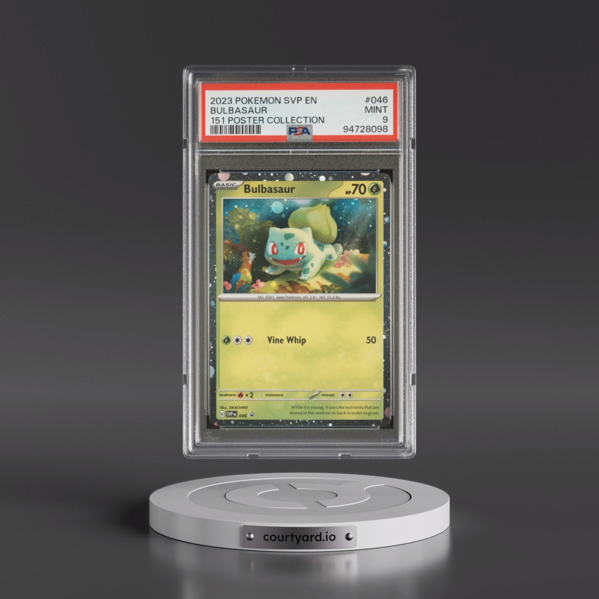 2023 Pokémon Svp EN-SV Black Star Promo #046 Bulbasaur - 151 Poster Collection (PSA 9 MINT)