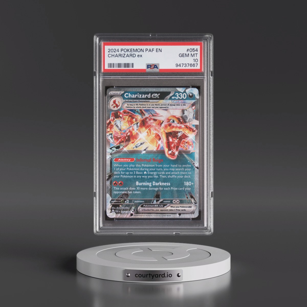 2024 Pokémon Paf EN-Paldean Fates #054 Charizard EX - Holo (PSA 10 GEM MINT)