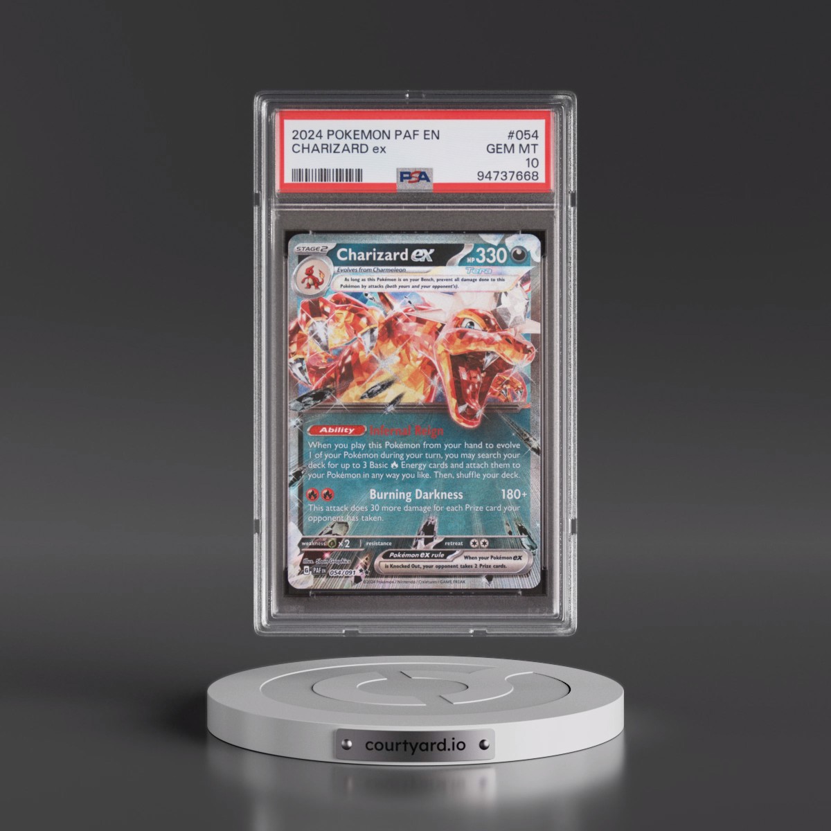 2024 Pokémon Paf EN-Paldean Fates #054 Charizard EX - Holo (PSA 10 GEM MINT)