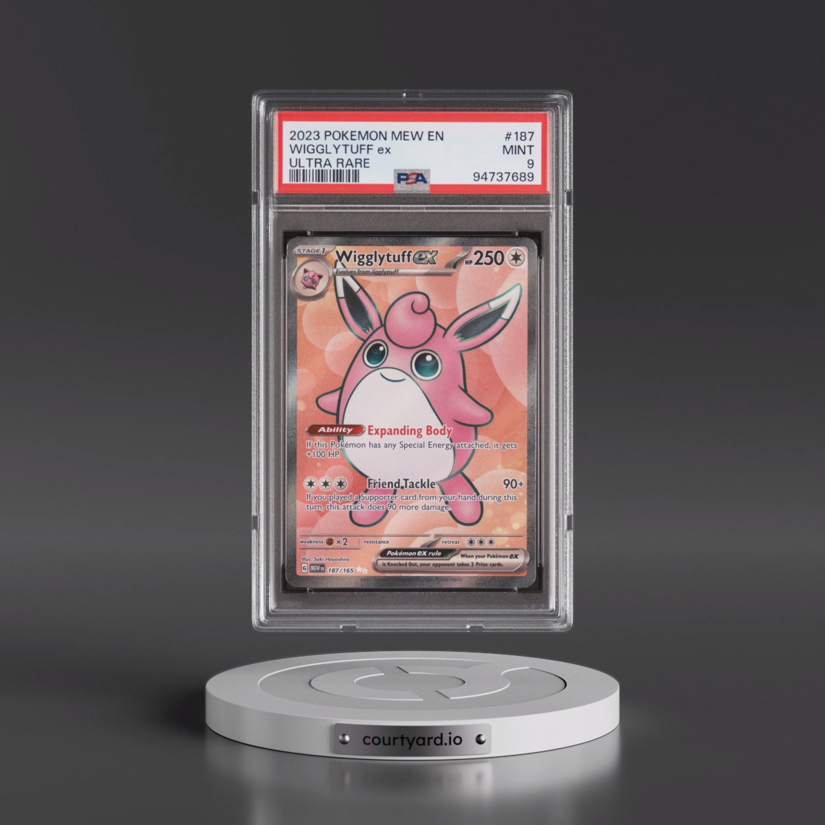 2023 Pokémon Mew EN-151 #187 Wigglytuff EX - Holo Ultra Rare (PSA 9 MINT)