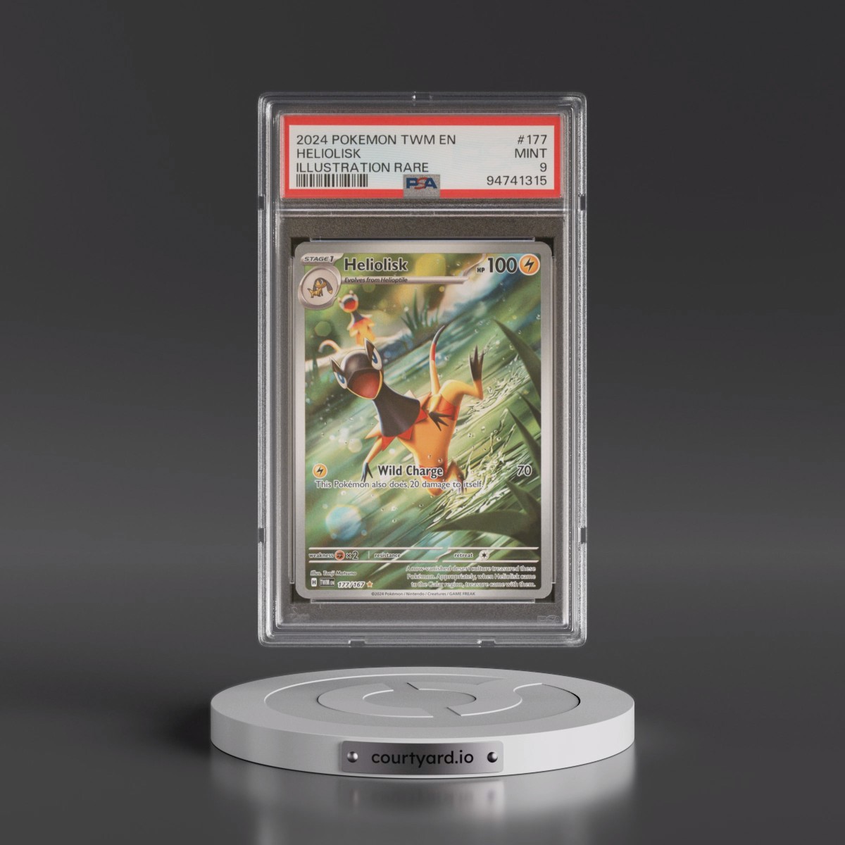 2024 Pokémon Twm EN-Twilight Masquerade #177 Heliolisk - Illustration Rare (PSA 9 MINT)