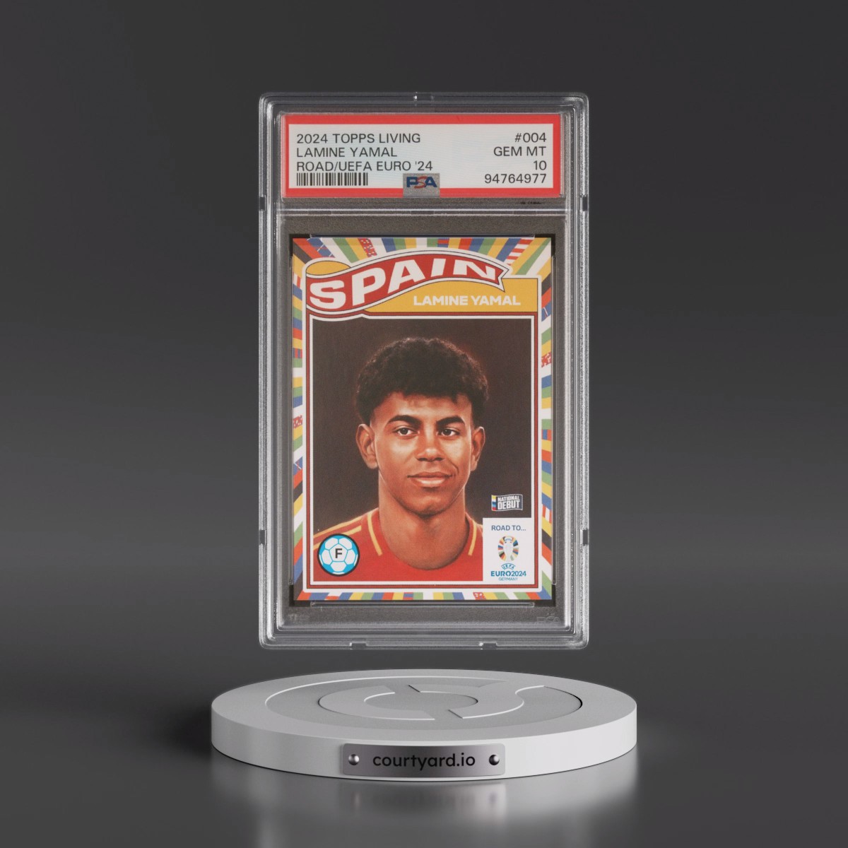 2024 Topps Living Road to UEFA Euro 2024 #004 Lamine Yamal (PSA 10 GEM MINT)