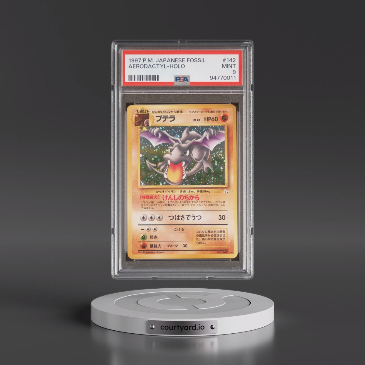 1997 Pokémon Fossil #142 Aerodactyl - Holo (PSA 9 MINT)