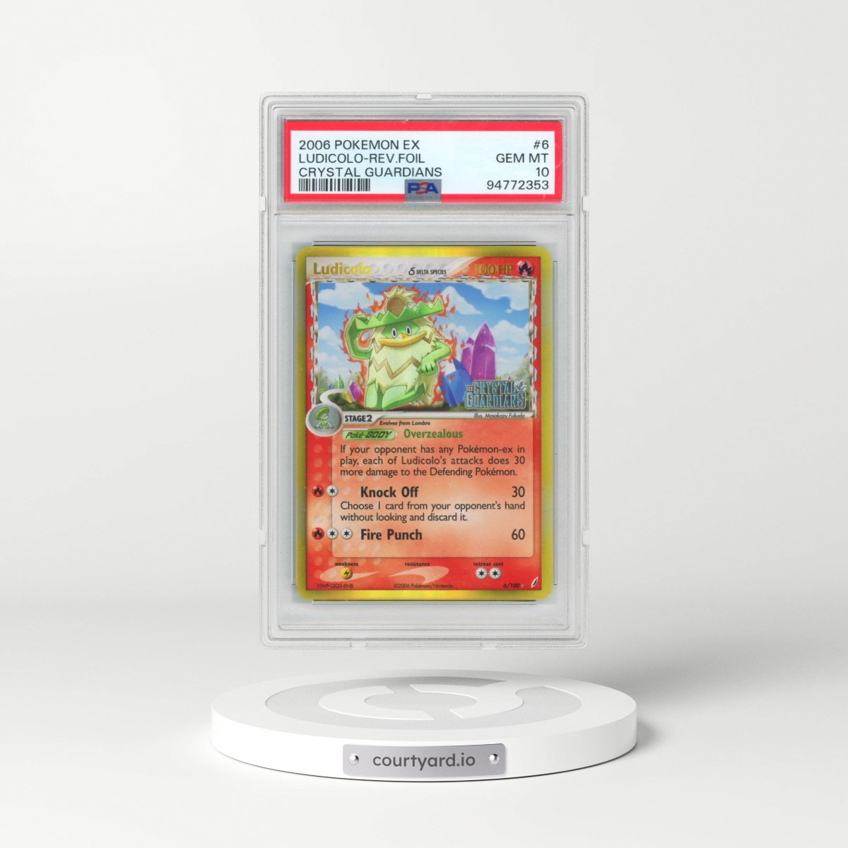 2006 Pokémon EX Crystal Guardians #6 Ludicolo - Reverse Foil (PSA 10 GEM MINT)
