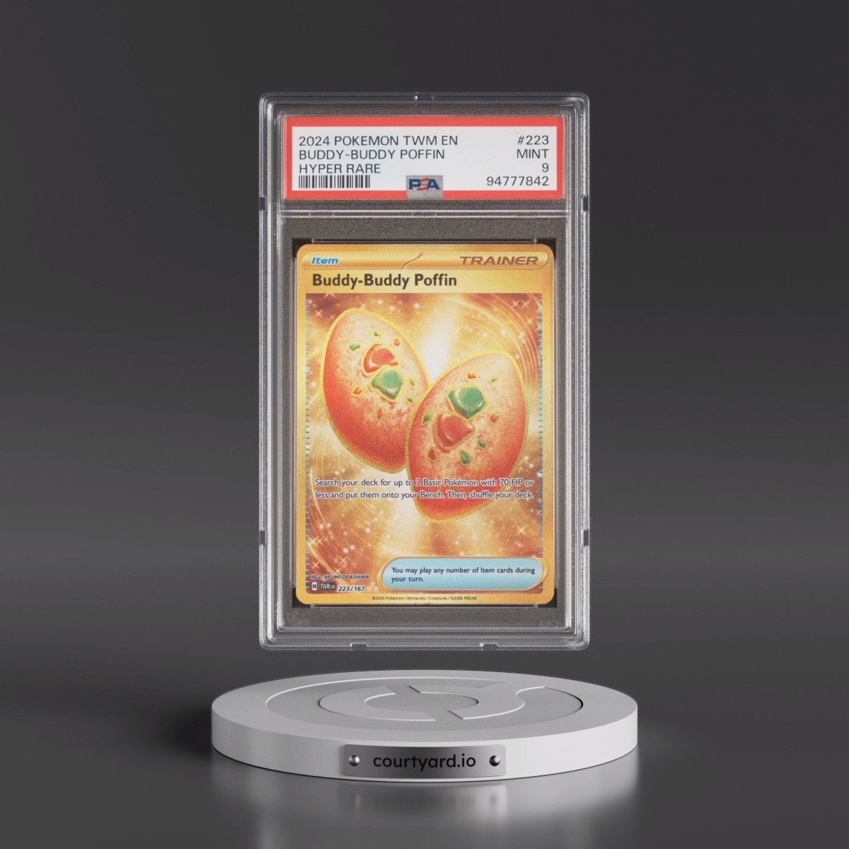 2024 Pokémon Twm EN-Twilight Masquerade #223 Buddy-Buddy Poffin - Hyper Rare (PSA 9 MINT)