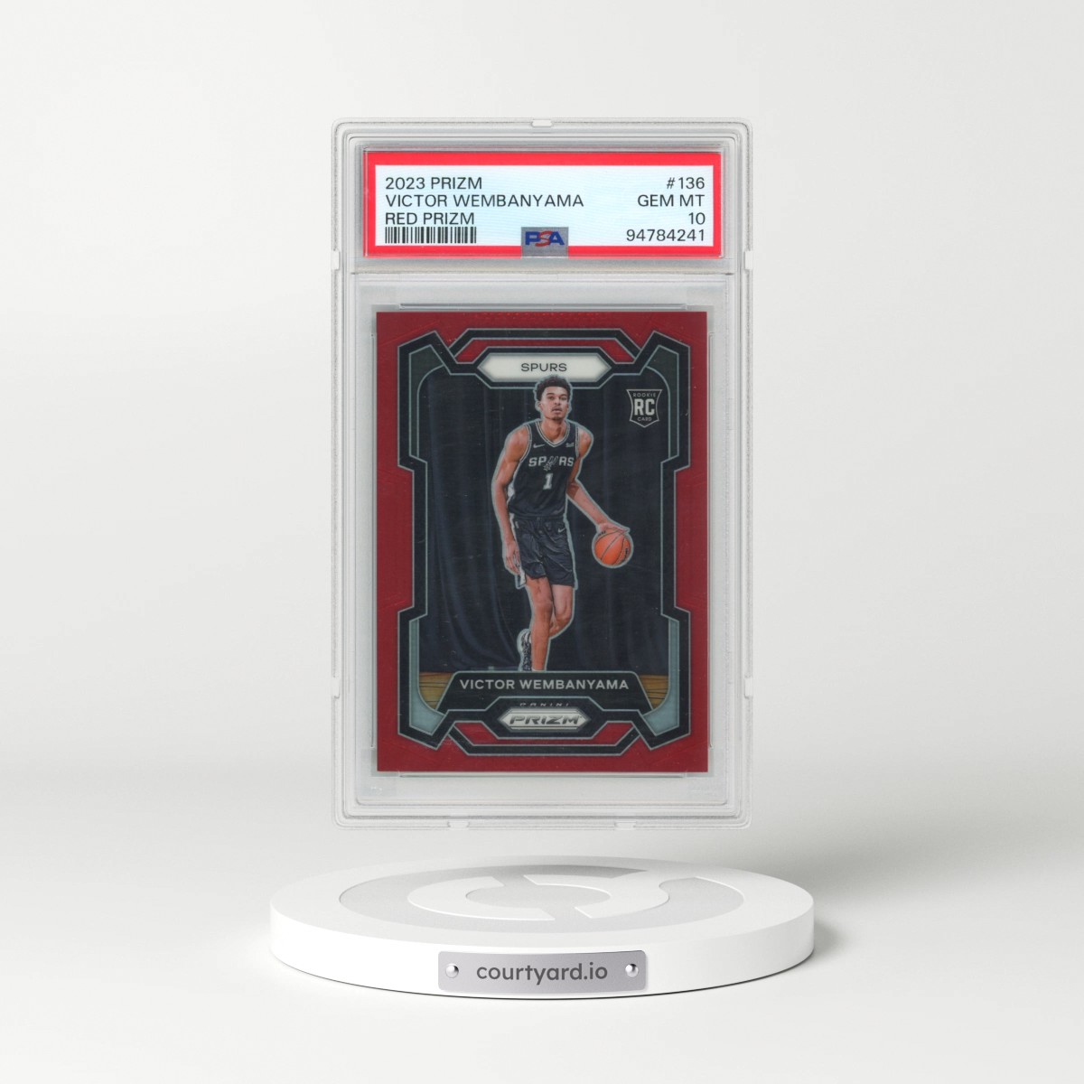 2023 Panini Prizm #136 Victor Wembanyama - Red Prizm (PSA 10 GEM MINT)