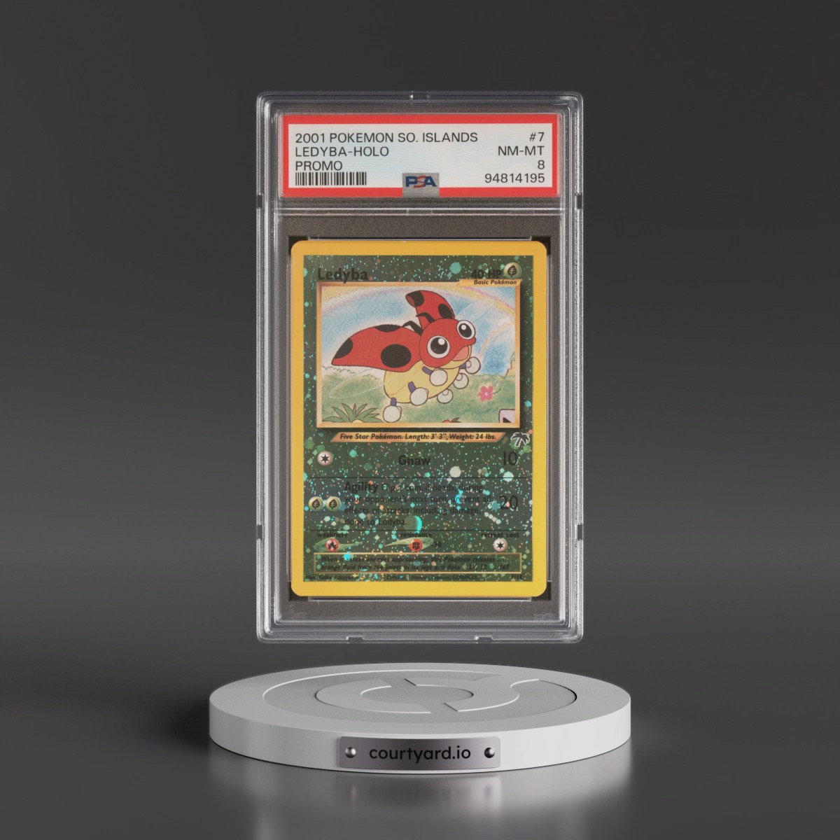 2001 Pokémon Southern Islands Promo #7 Ledyba - Holo (PSA 8 NM-MT)
