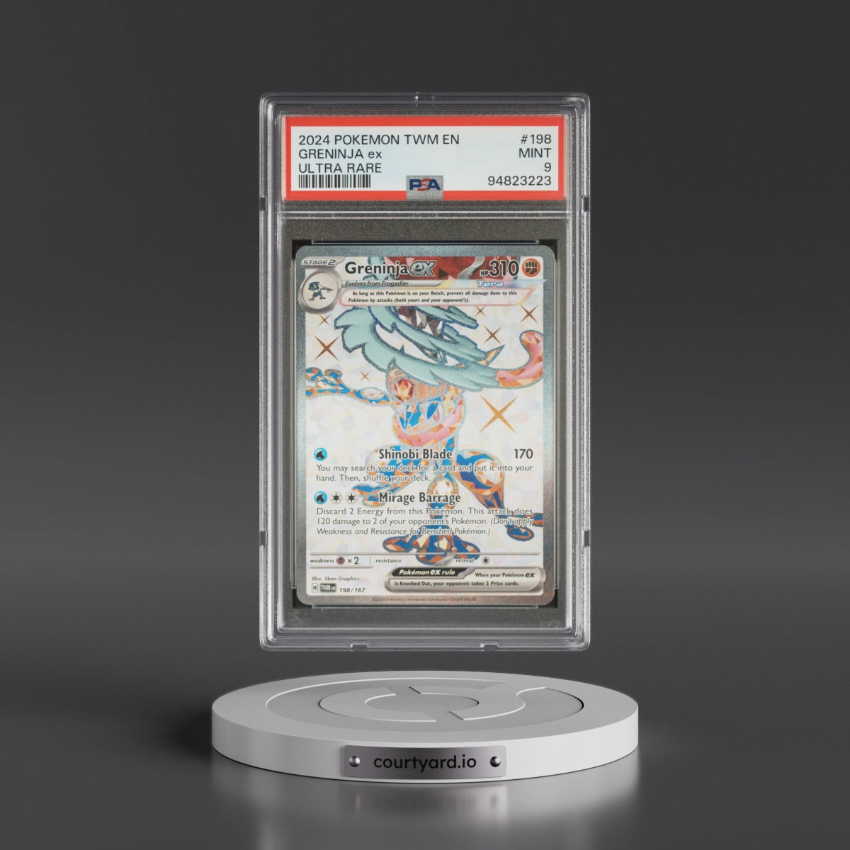 2024 Pokémon Twm EN-Twilight Masquerade #198 Greninja EX - Holo Ultra Rare (PSA 9 MINT)