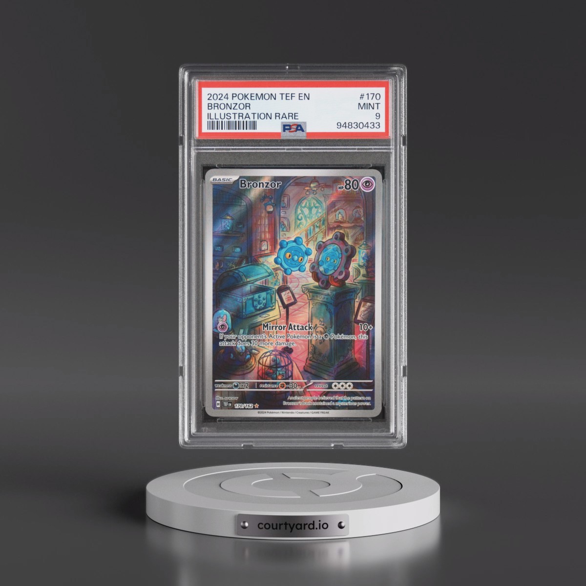 2024 Pokémon Tef EN-Temporal Forces #170 Bronzor - Illustration Rare (PSA 9 MINT)