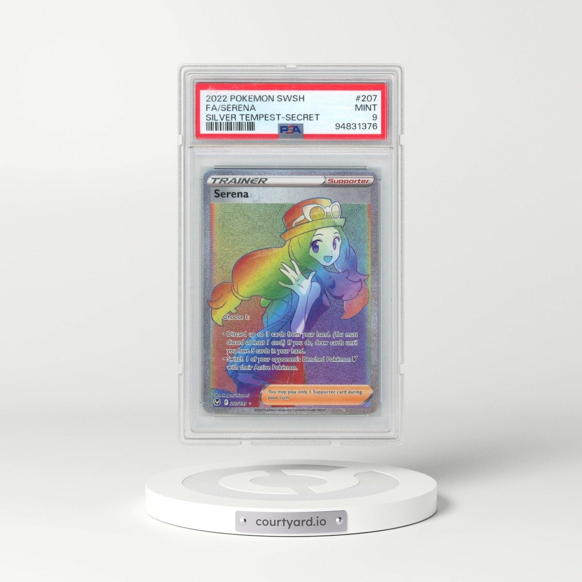 2022 Pokémon Sword & Shield Silver Tempest #207 Serena - Full Art Secret (PSA 9 MINT)