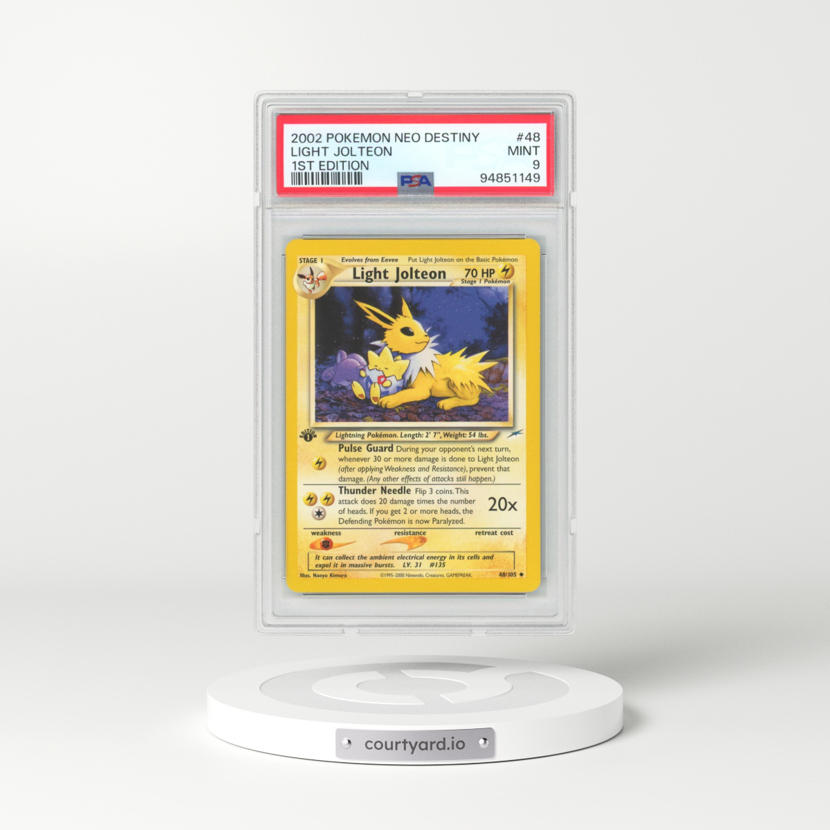 2002 Pokémon Neo Destiny #48 Light Jolteon - 1st Edition (PSA 9 MINT)