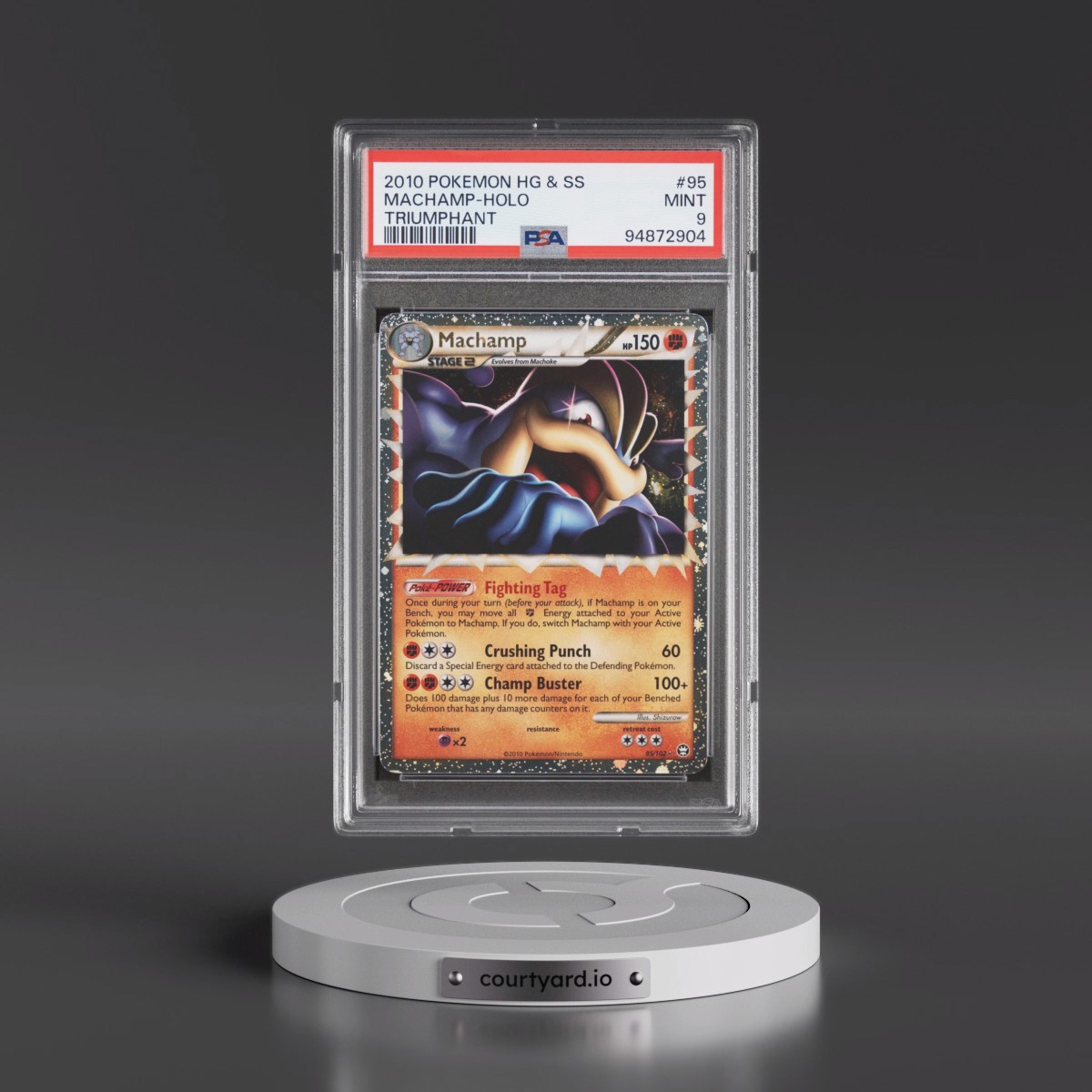 2010 Pokémon Heartgold & Soulsilver Triumphant #95 Machamp - Holo (PSA 9 MINT)