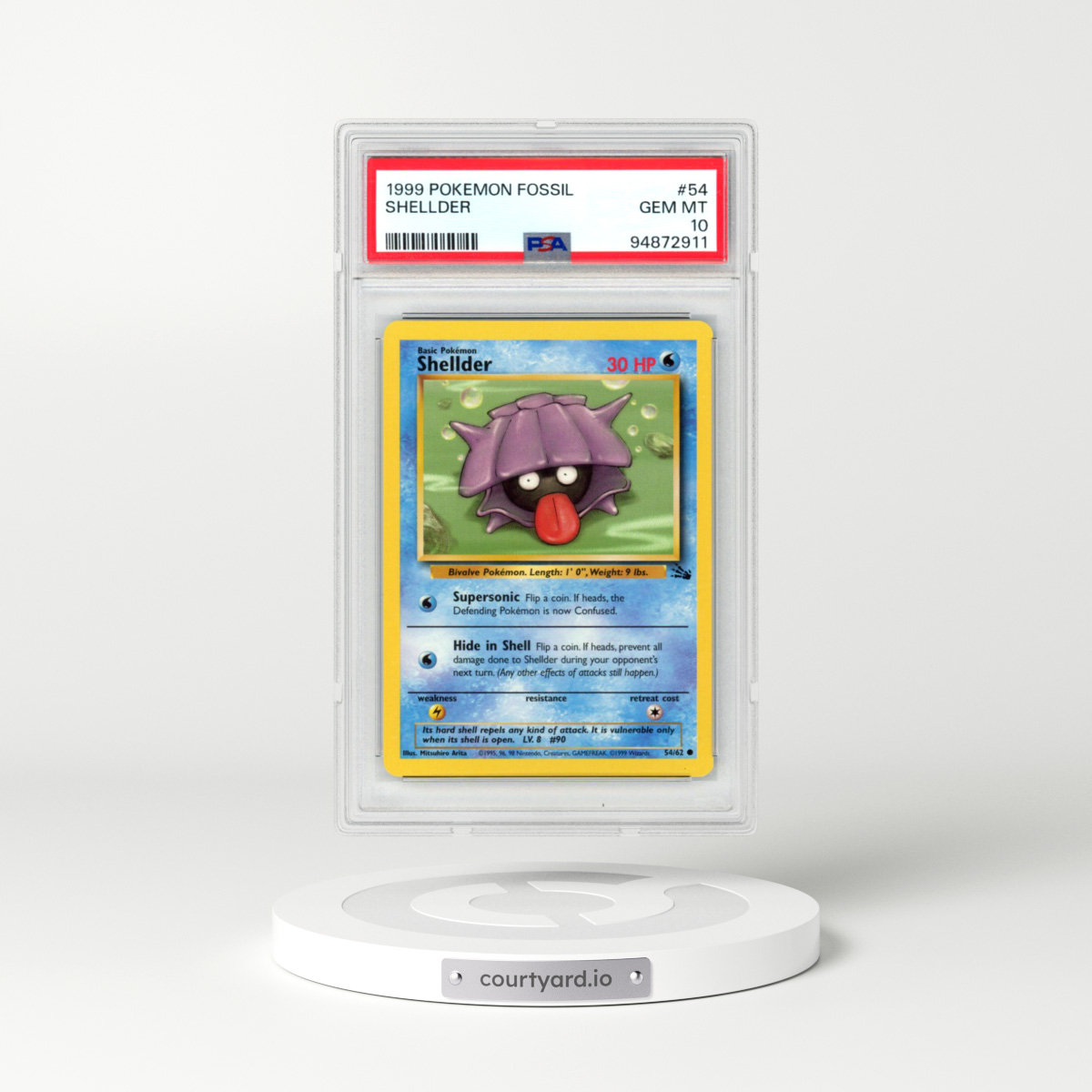 1999 Pokémon Fossil #54 Shellder (PSA 10 GEM MINT)