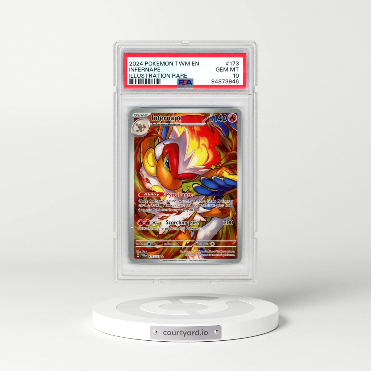 2024 Pokémon Twm EN-Twilight Masquerade #173 Infernape - Illustration Rare (PSA 10 GEM MINT)