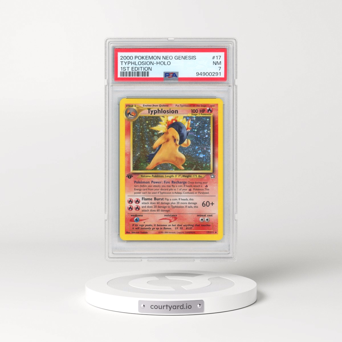 2000 Pokémon Neo Genesis #17 Typhlosion - 1st Edition Holo (PSA 7 NM)
