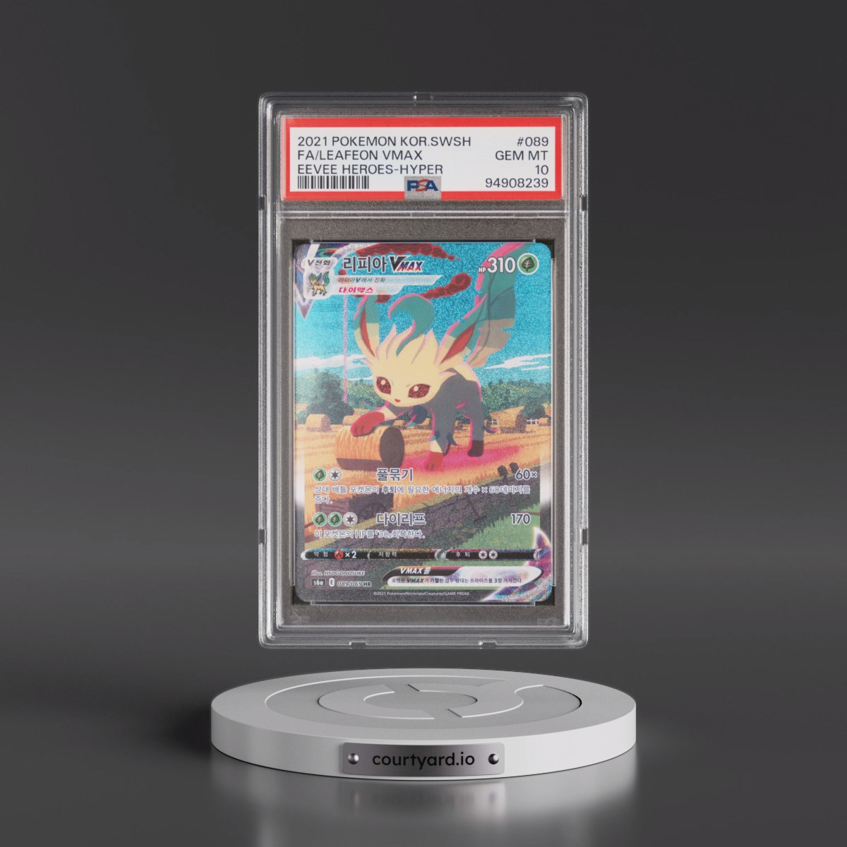 2021 Pokémon Sword & Shield Eevee Heroes Leafeon Vmax-Hyper - Full Art #089 PSA 10