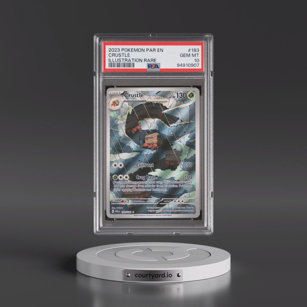 2023 Pokémon Par EN-Paradox Rift #183 Crustle - Illustration Rare (PSA 10 GEM MINT)
