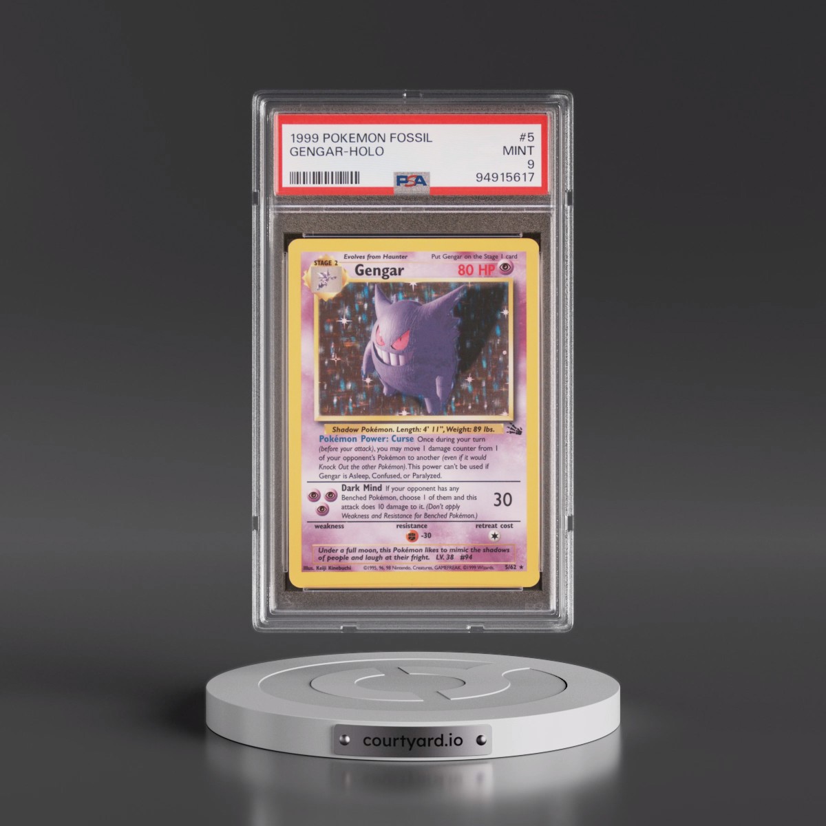 gengar 1999 pokemon card 5/62 (1999) Beckett 8 (Scratches on Slab) has haunted collectors since its debut in the original 151 Gengar #S15 Prices | Pokemon