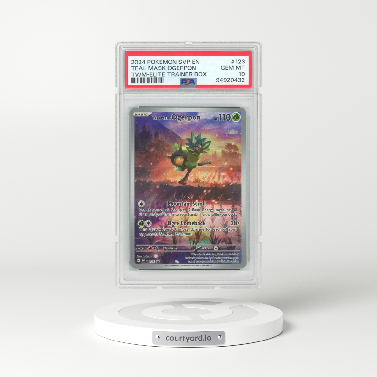2024 Pokémon Svp EN-SV Black Star Promo #123 Teal Mask Ogerpon - Twilight Masquerade Elite Trainer Box (PSA 10 GEM MINT)