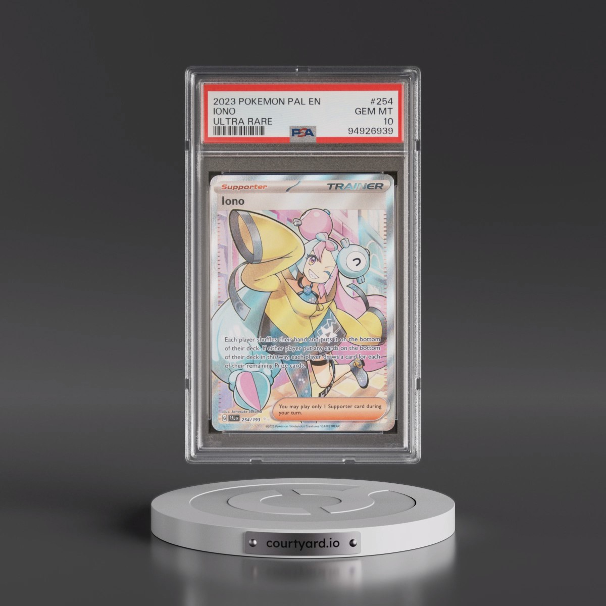 2023 Pokémon Pal EN-Paldea Evolved #254 Iono - Ultra Rare (PSA 10 GEM MINT)