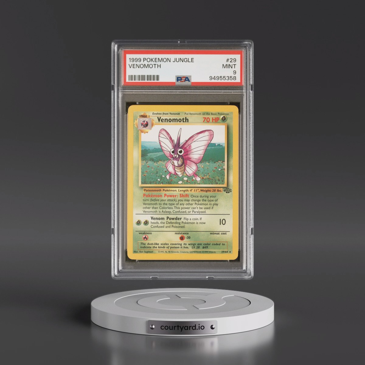 1999 Pokémon Jungle #29 Venomoth (PSA 9 MINT)