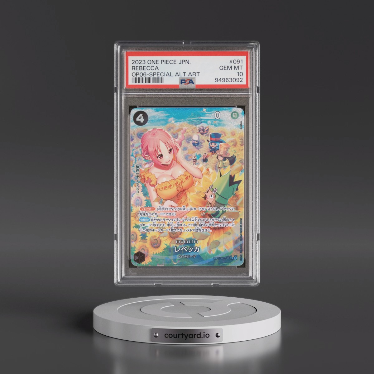 2023 One Piece Japanese OP06-Wings of the Captain #091 Rebecca - Special Alternate Art (PSA 10 GEM MINT)