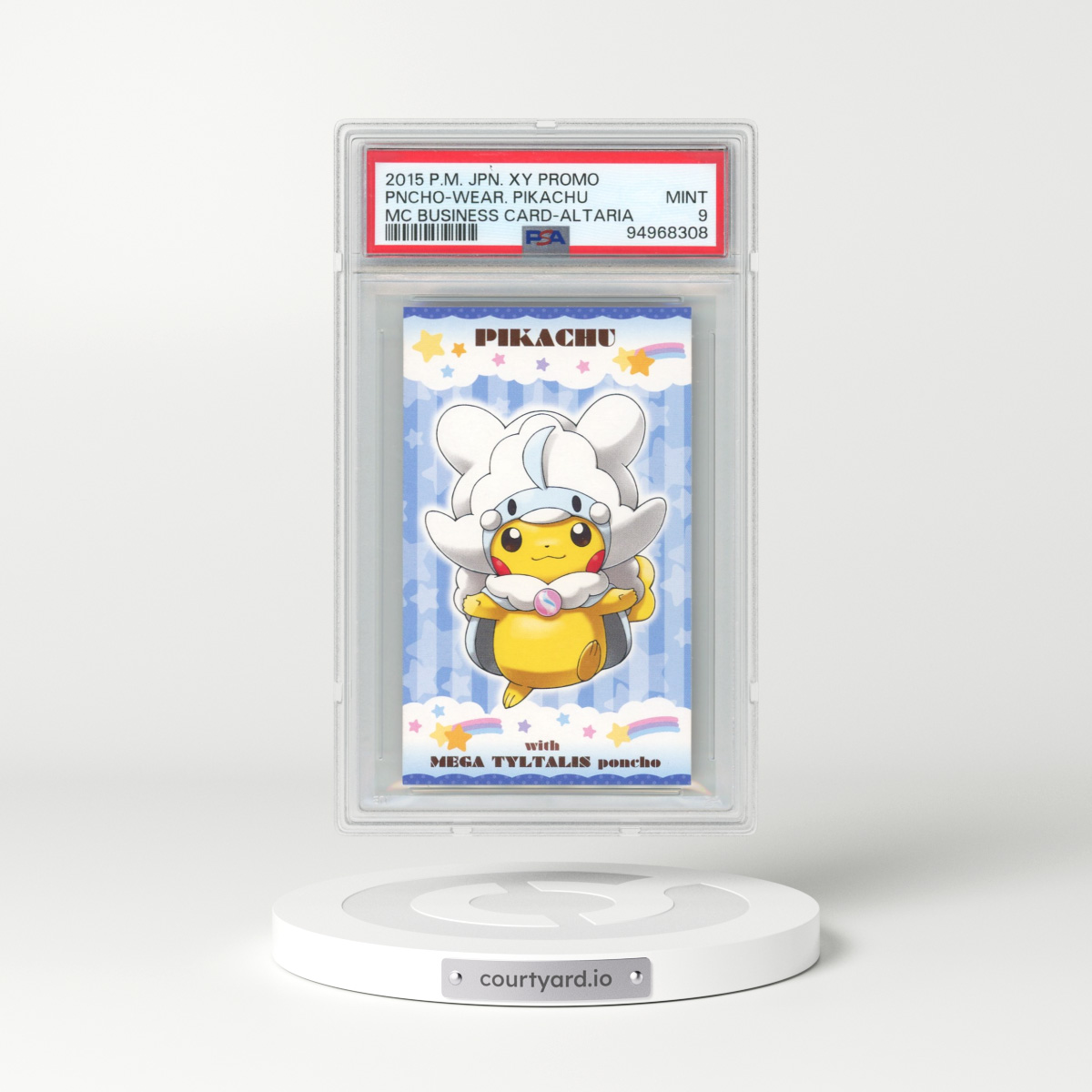 2015 Pokémon XY Promo Poncho-Wearing Pikachu - Mega Campaign Business Card-Altaria (PSA 9 MINT)