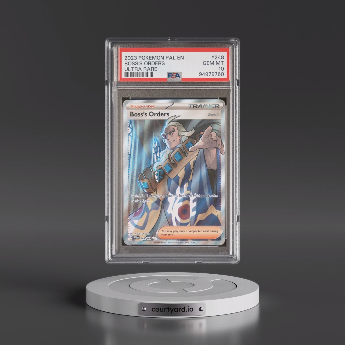 2023 Pokémon Pal EN-Paldea Evolved #248 Boss's Orders - Ultra Rare (PSA 10 GEM MINT)