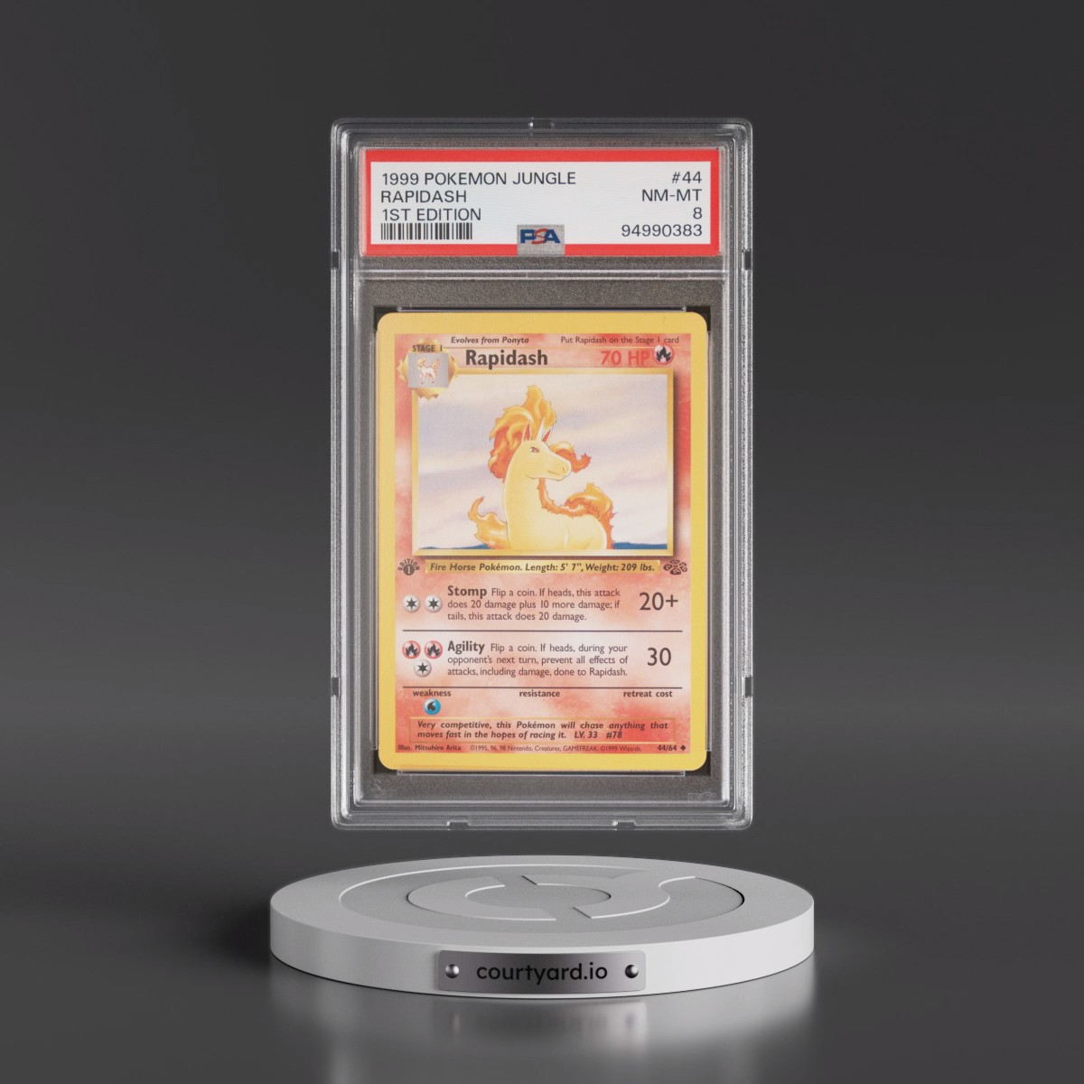 1999 Pokémon Jungle #44 Rapidash - 1st Edition (PSA 8 NM-MT)