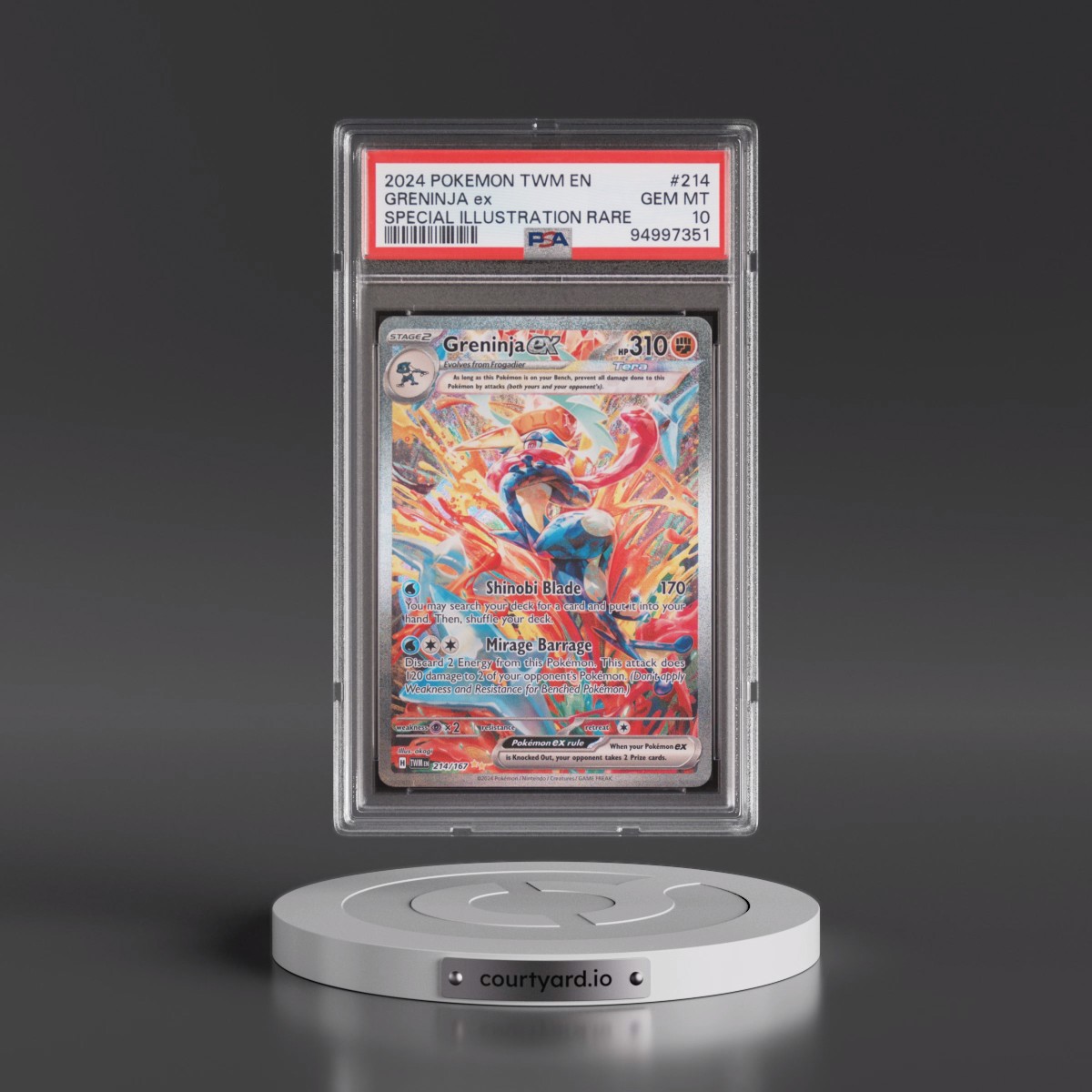2024 Pokémon Twm EN-Twilight Masquerade #214 Greninja EX - Holo Special Illustration Rare (PSA 10 GEM MINT)