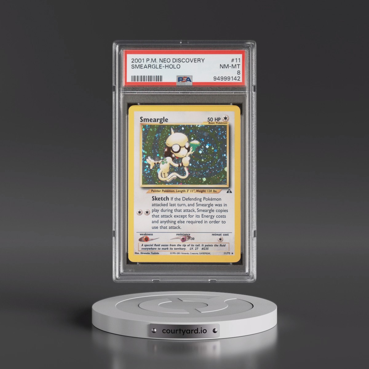 2001 Pokémon Neo Discovery #11 Smeargle - Holo (PSA 8 NM-MT)