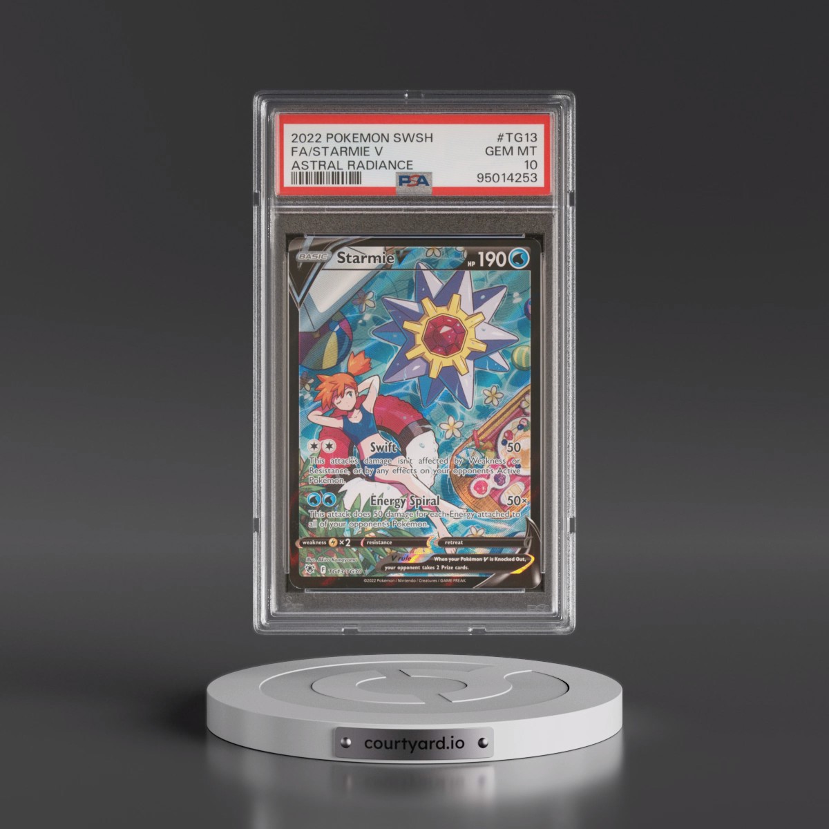 2022 Pokémon Sword & Shield Astral Radiance #TG13 Starmie V - Holo Full Art (PSA 10 GEM MINT)