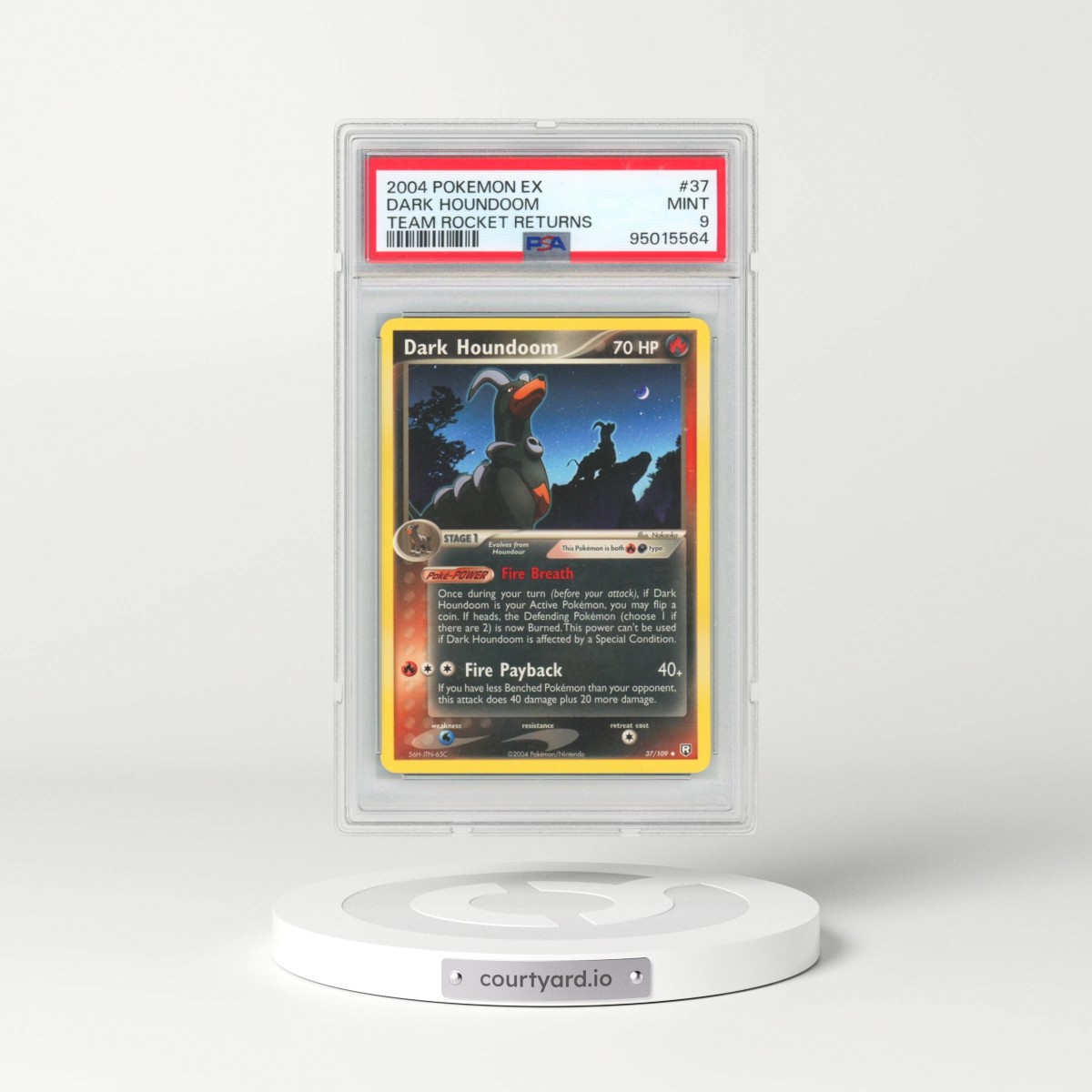 2004 Pokémon EX Team Rocket Returns #37 Dark Houndoom (PSA 9 MINT)