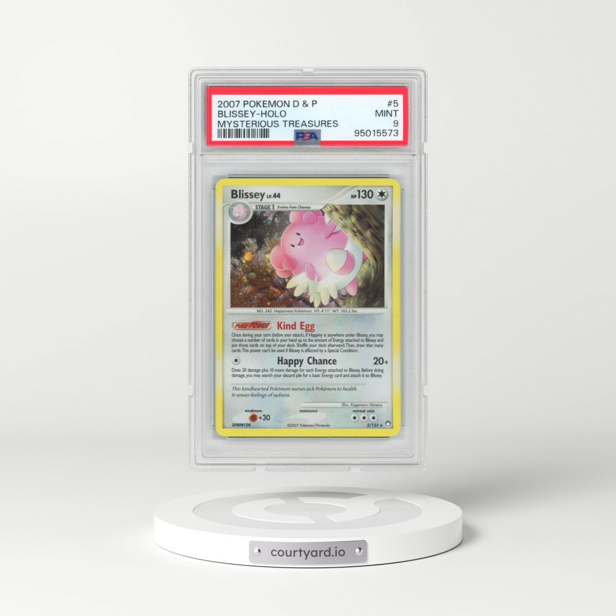2007 Pokémon Diamond & Pearl Mysterious Treasures #5 Blissey - Holo (PSA 9 MINT)