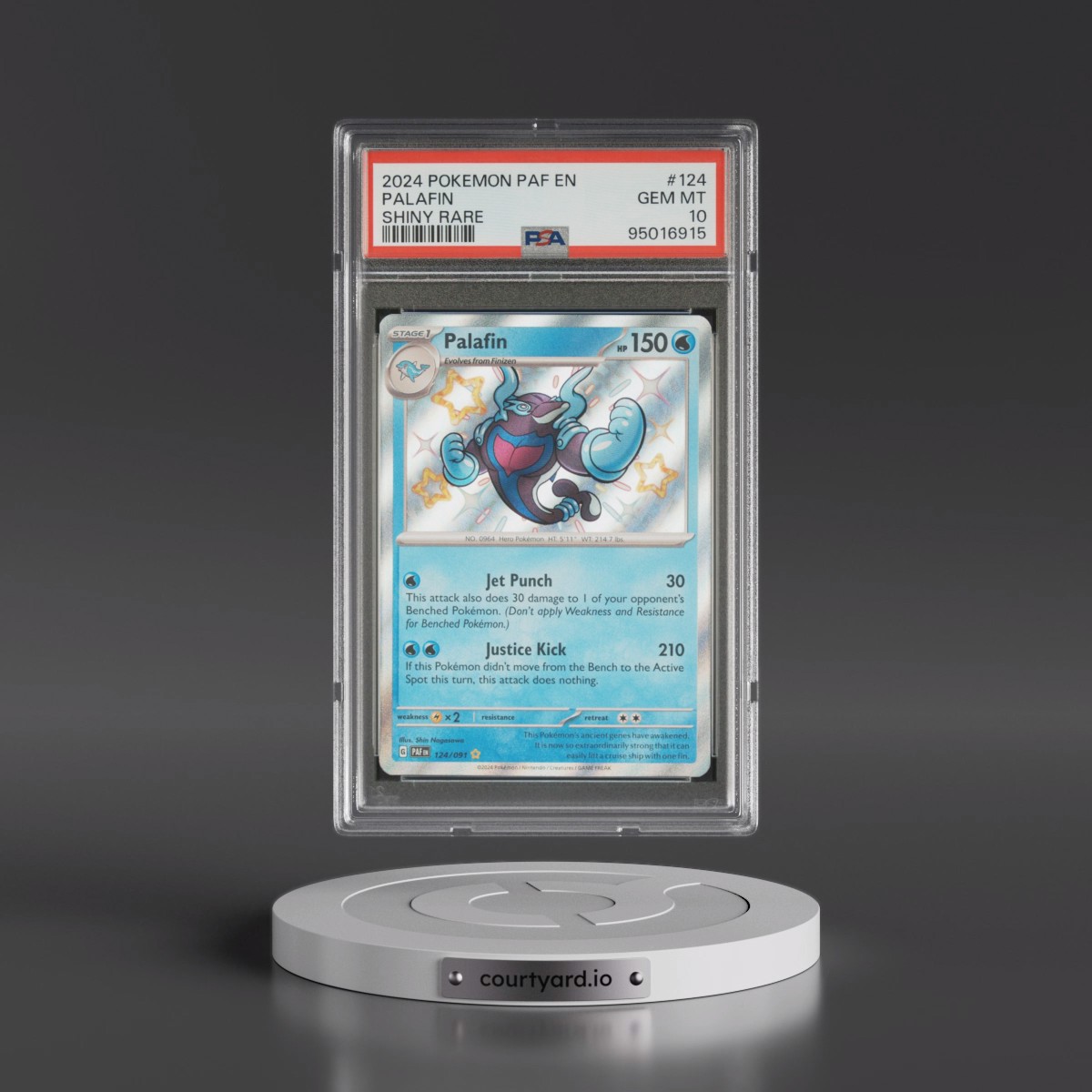 2024 Pokémon Paf EN-Paldean Fates #124 Palafin - Shiny Rare (PSA 10 GEM MINT)