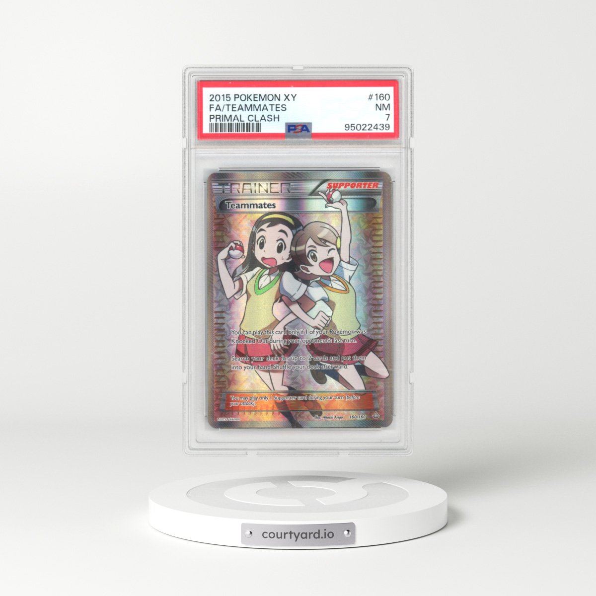 2015 Pokémon XY Primal Clash #160 Teammates - Full Art (PSA 7 NM)