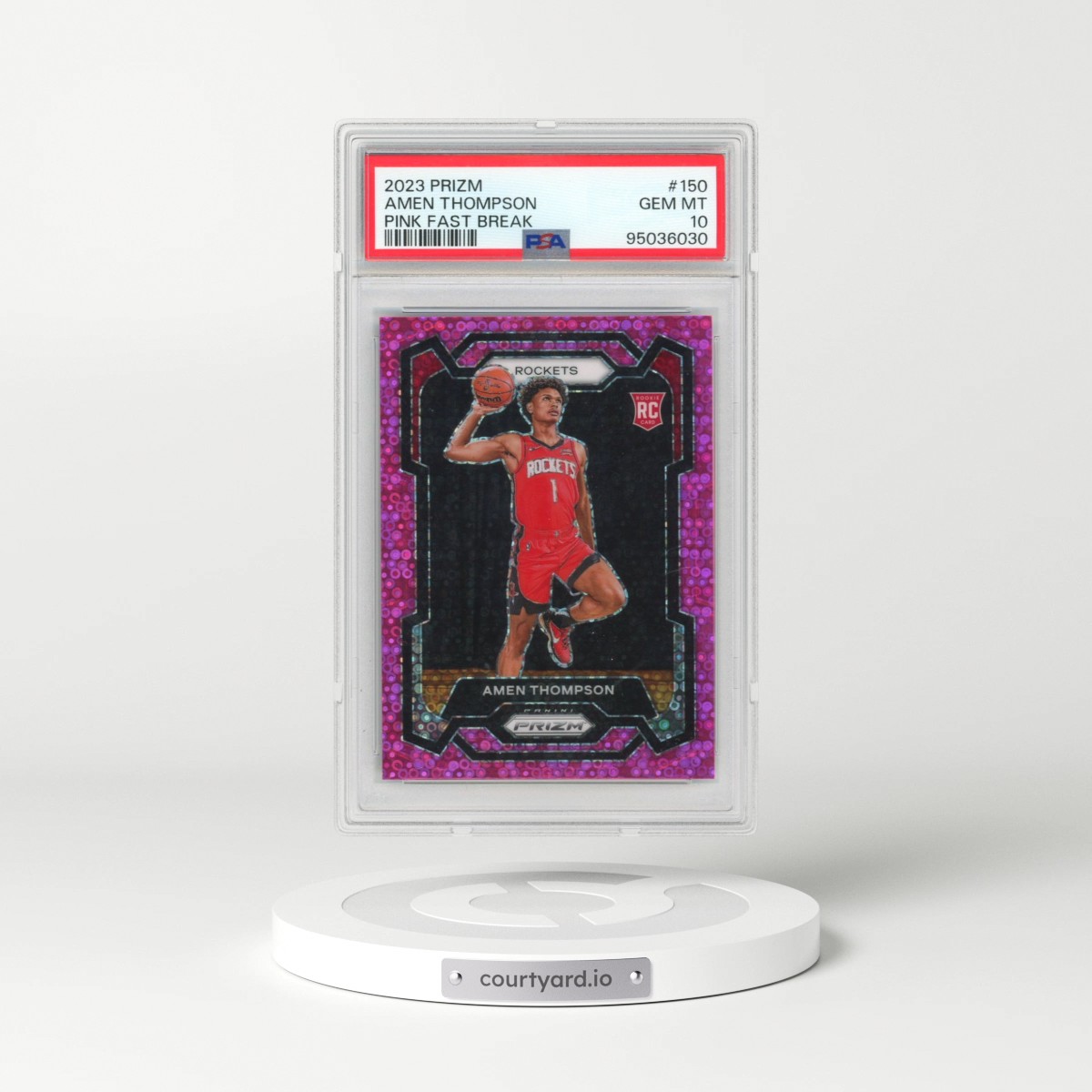 2023 Panini Prizm #150 Amen Thompson - Pink Fast Break (PSA 10 GEM MINT)
