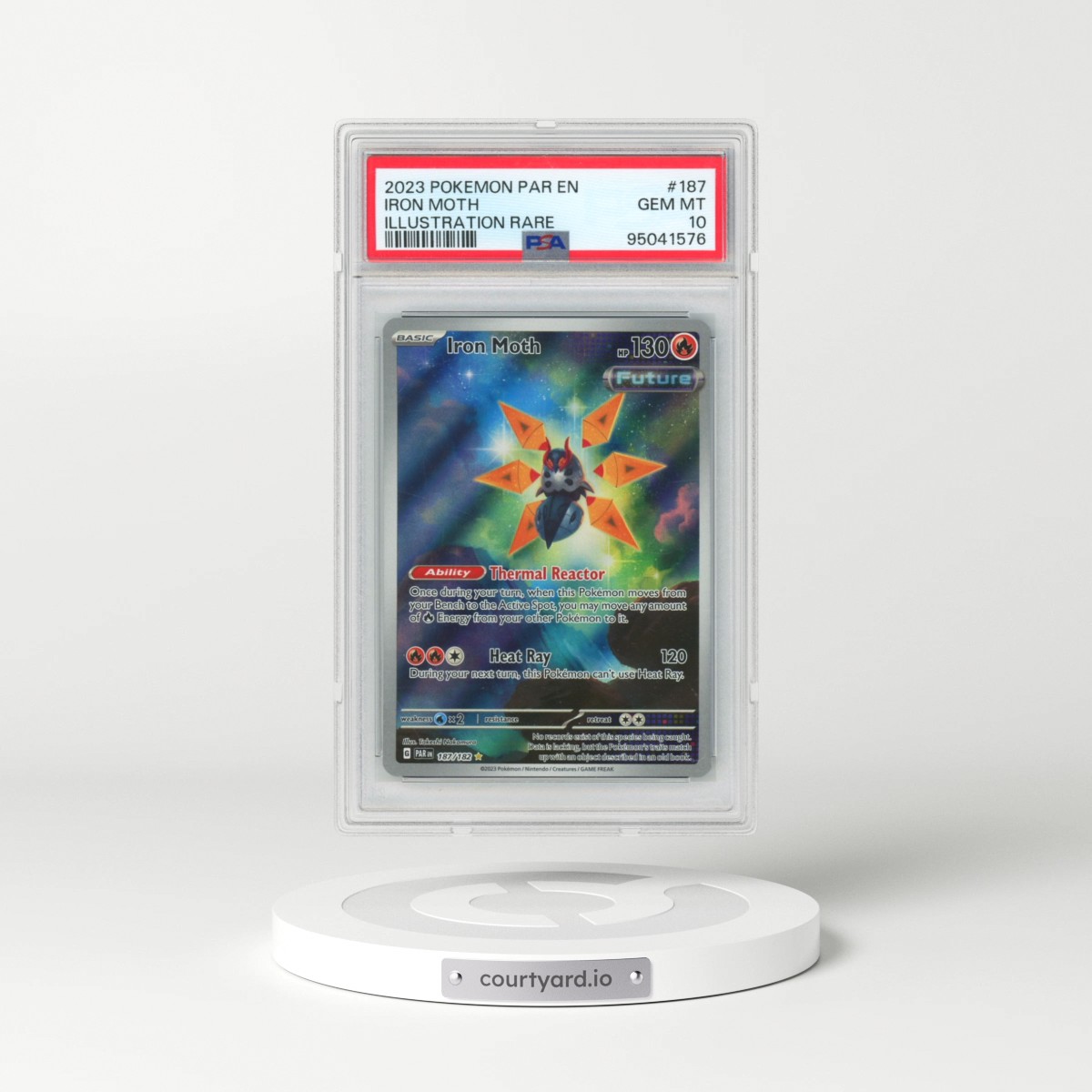 2023 Pokémon Par EN-Paradox Rift #187 Iron Moth - Illustration Rare (PSA 10 GEM MINT)