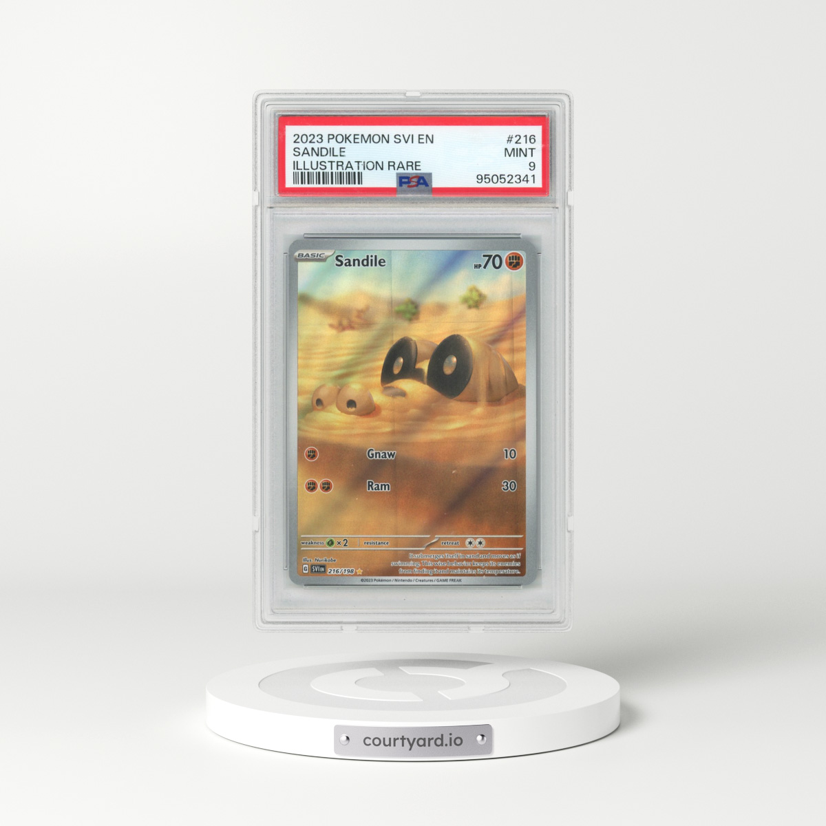 2023 Pokémon Svi EN-Scarlet & Violet #216 Sandile - Illustration Rare (PSA 9 MINT)