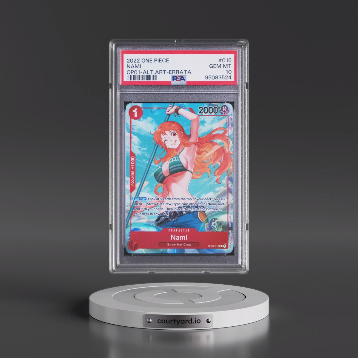 2022 One Piece OP01-Romance Dawn #016 Nami - Alternate Art-Errata (PSA 10 GEM MINT)