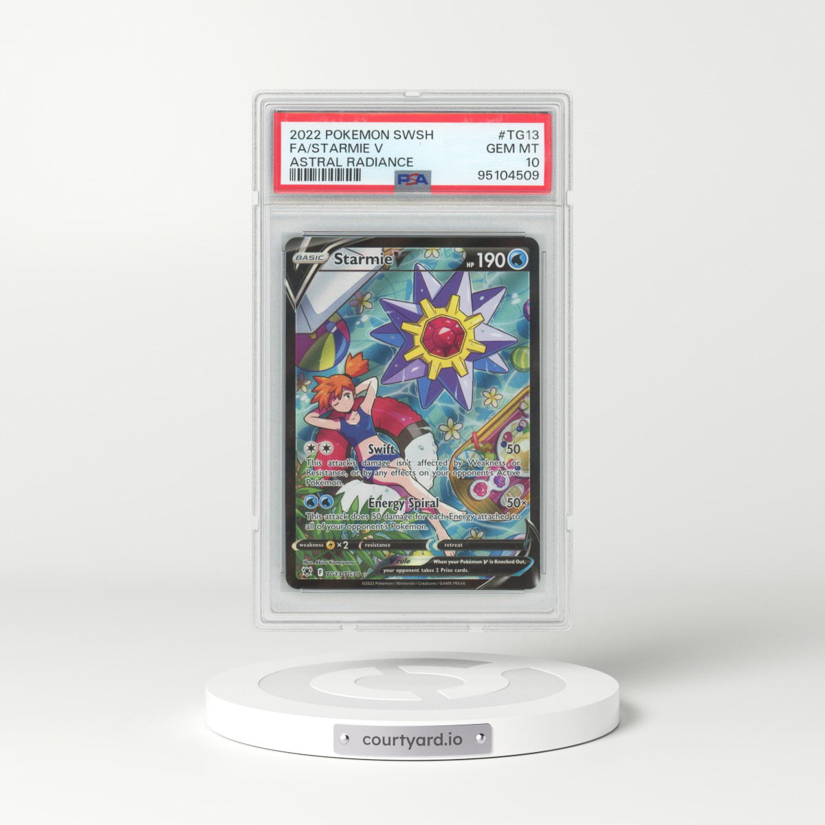 2022 Pokémon Sword & Shield Astral Radiance #TG13 Starmie V - Holo Full Art (PSA 10 GEM MINT)