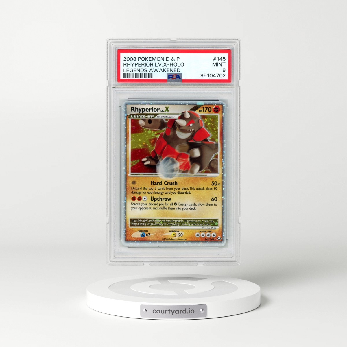 2008 Pokémon Diamond & Pearl Legends Awakened #145 Rhyperior LV.X - Holo (PSA 9 MINT)