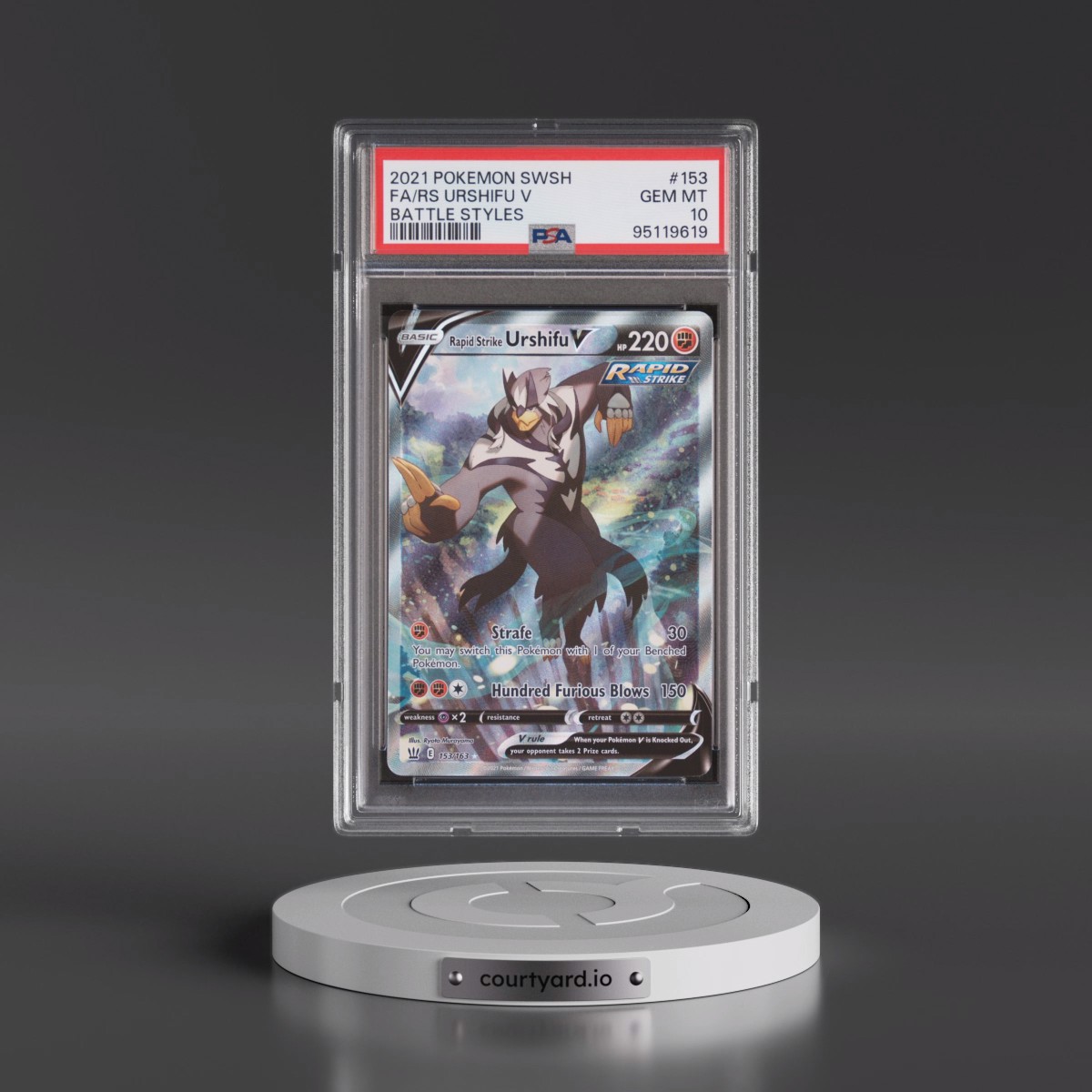 2021 Pokémon Sword & Shield Battle Styles #153 Rapid Strike Urshifu V - Holo Full Art (PSA 10 GEM MINT)