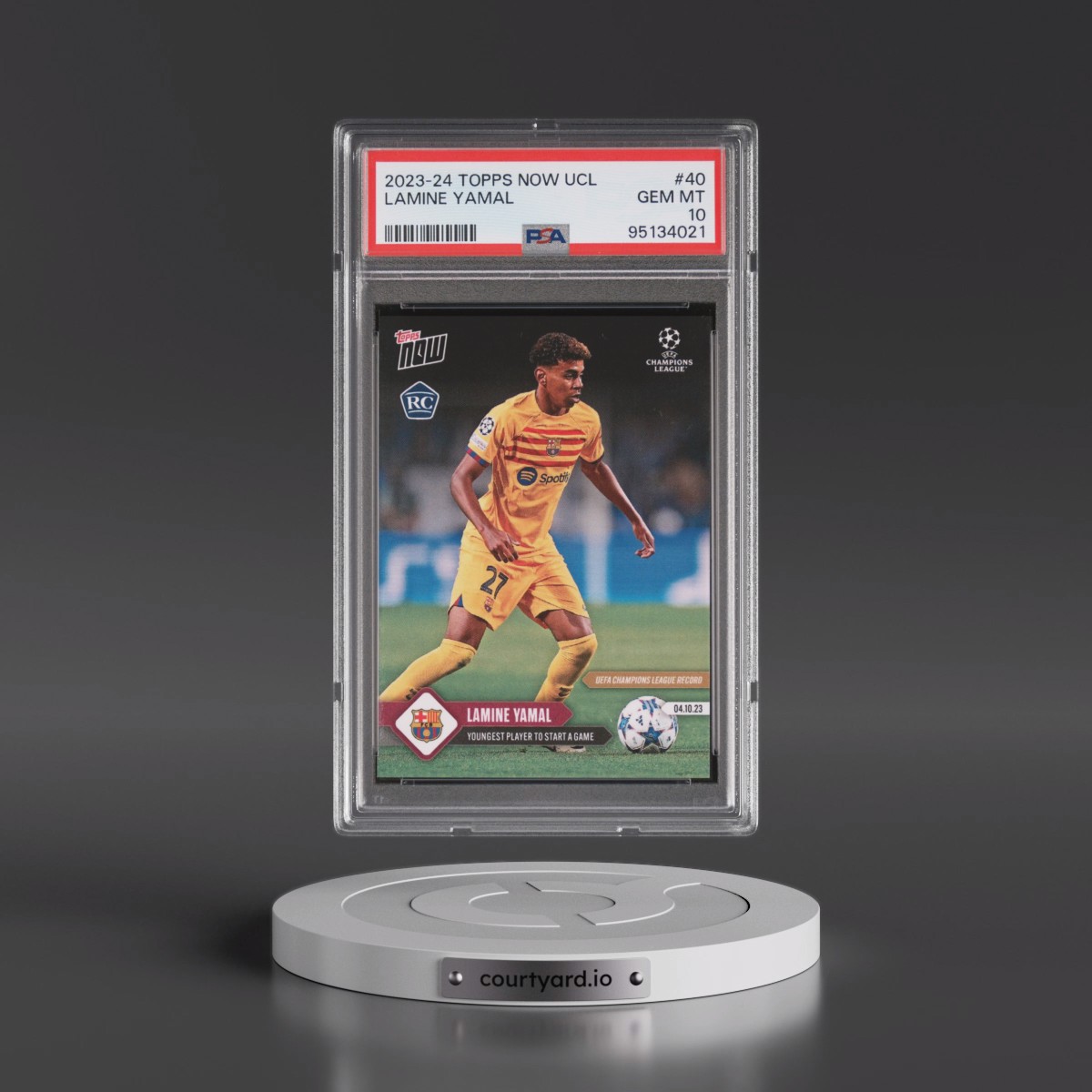 2023 Topps Now UEFA Champions League Lamine Yamal #40 PSA 10