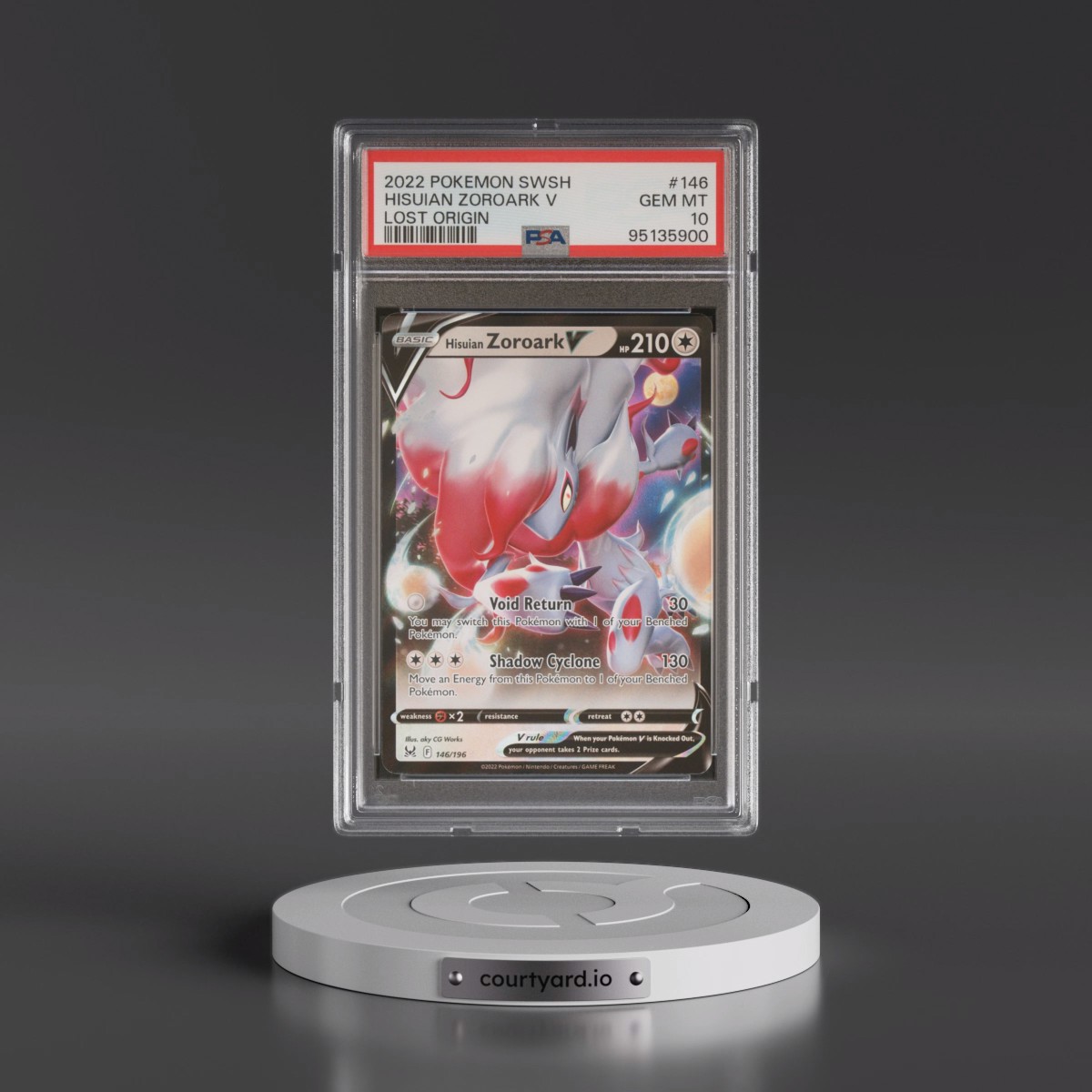2022 Pokémon Sword & Shield Lost Origin #146 Hisuian Zoroark V - Holo (PSA 10 GEM MINT)