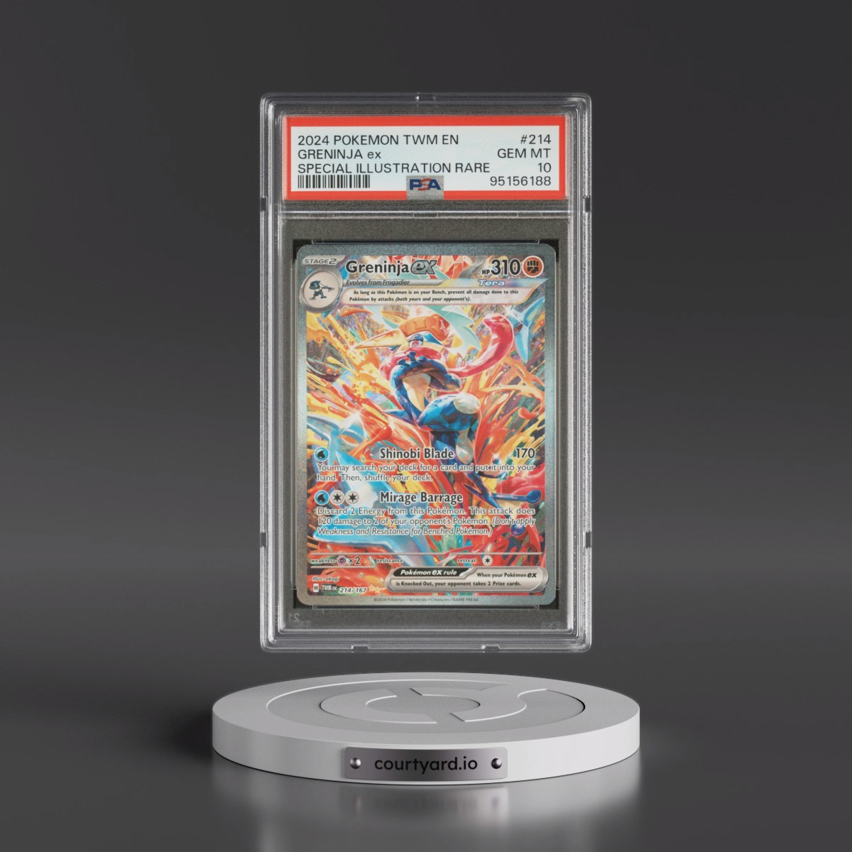 2024 Pokémon Twm EN-Twilight Masquerade #214 Greninja EX - Holo Special Illustration Rare (PSA 10 GEM MINT)