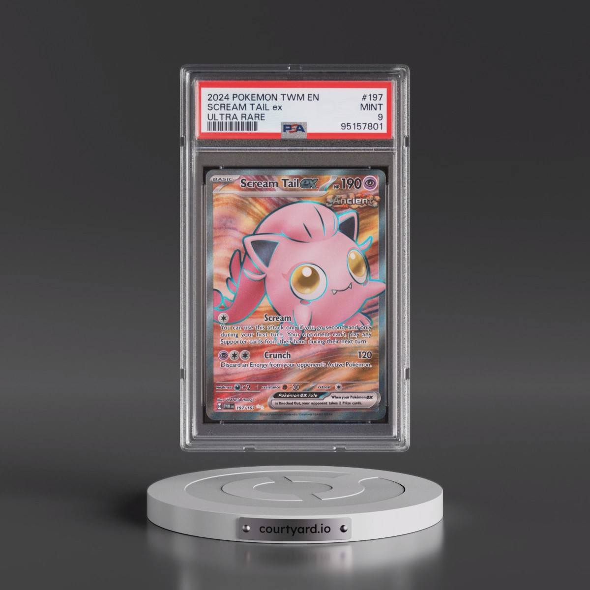 2024 Pokémon Twm EN-Twilight Masquerade #197 Scream Tail EX - Holo Ultra Rare (PSA 9 MINT)