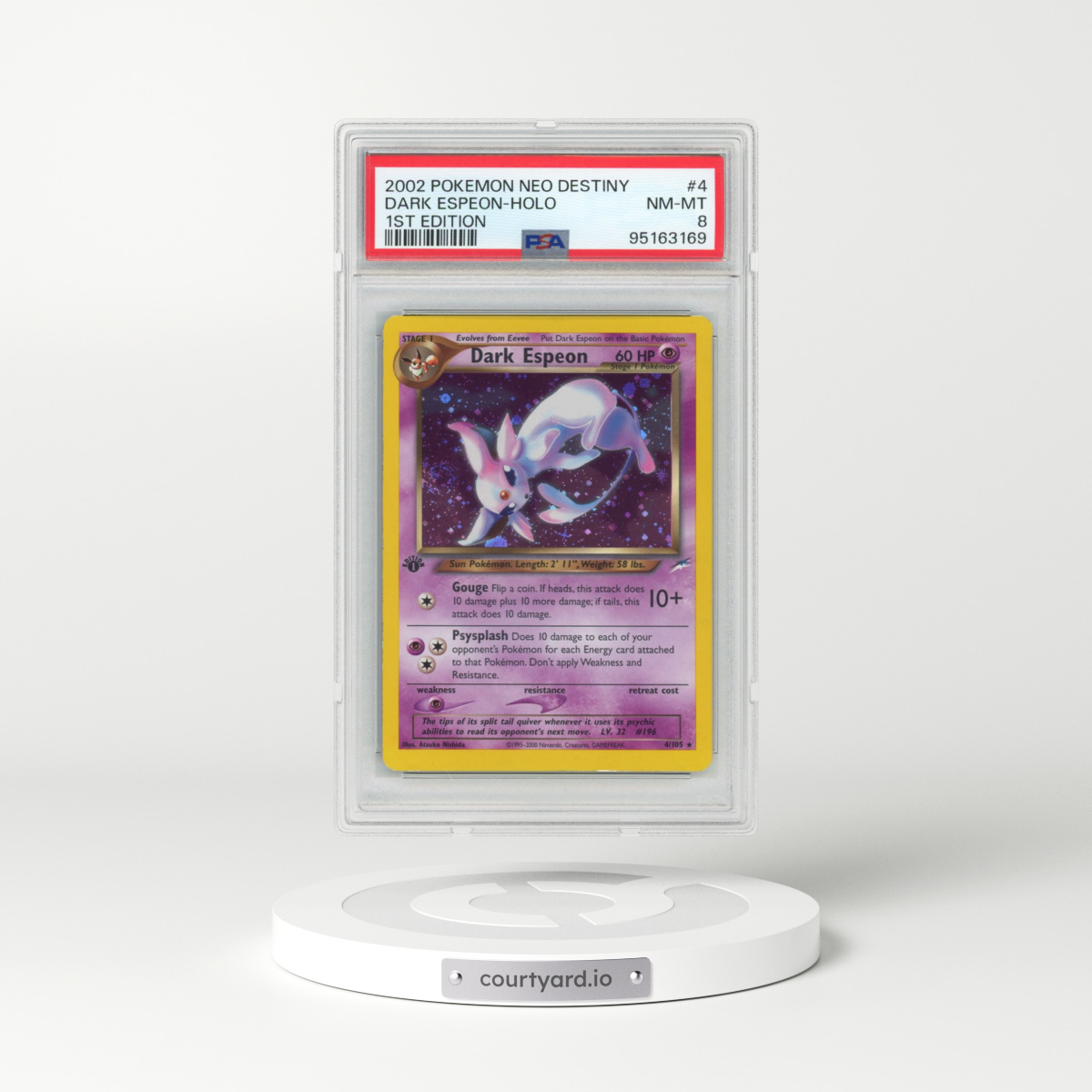 2002 Pokémon Neo Destiny #4 Dark Espeon - 1st Edition Holo (PSA 8 NM-MT)