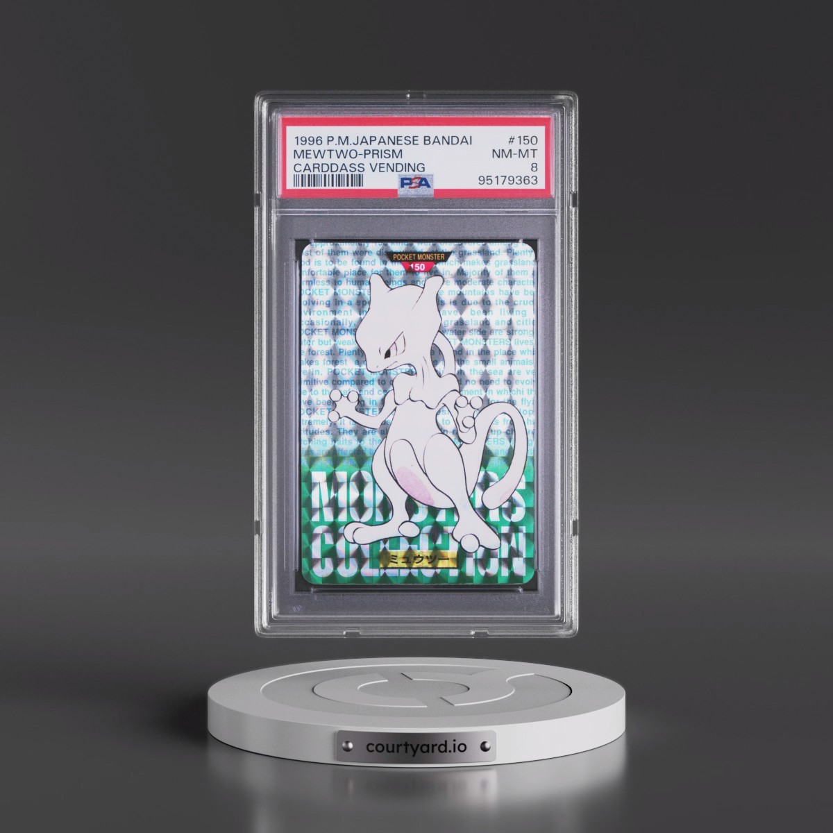 1996 Pokémon Bandai Carddass Vending #150 Mewtwo-Prism (PSA 8 NM-MT)